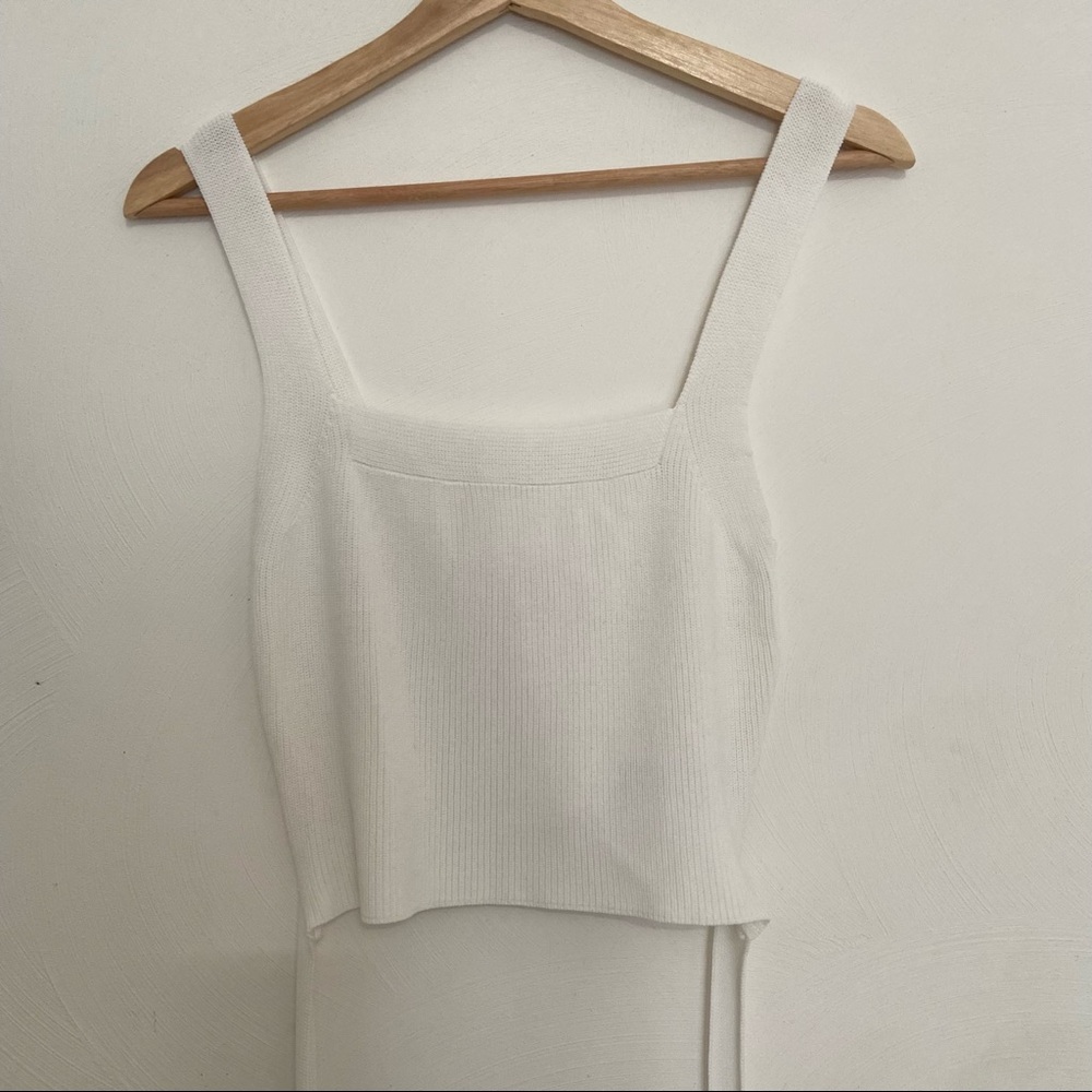 Urban Outfitters White Crop Wrap Tank Top Size M
